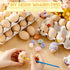 60 Beeveer Pcs Wooden Eggs for Crafts Unpainted Eggs with Blank Egg Cartons, Wooden Fake Food Egg to Paint for Easter
