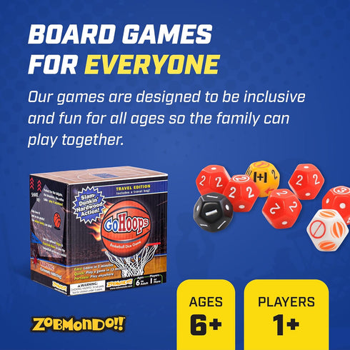 Zobmondo!! GoHoops Basketball Dice Game for Families, Kids, and Fans