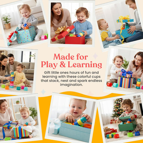 13 Set 10-Piece 612 13 (10Pcs) Educational Stacking Toys for Toddlers | Numbers & Alphabet Stacking Cups | Baby