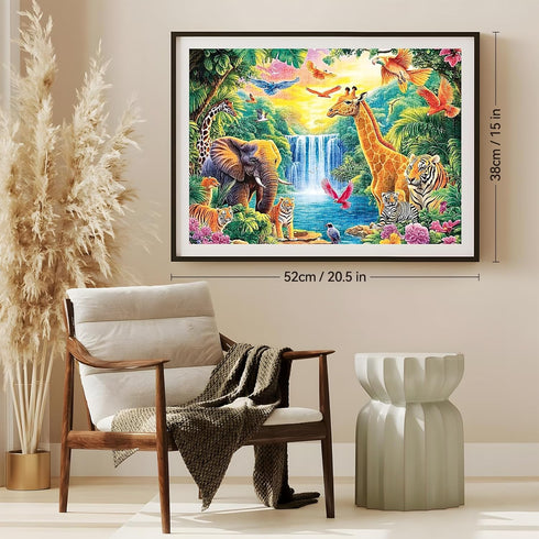 ZSYCZAO 500 20.5 15 Inch Piece Puzzle for Adults, Rainforest Animals Jigsaw Puzzle, Challenging Nature Puzzle Game