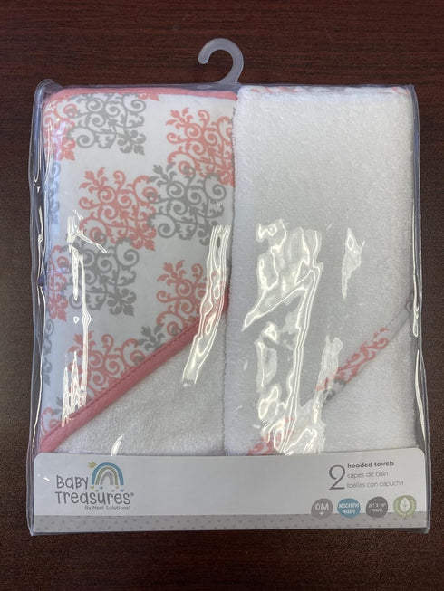 2 pack Set Baby Hooded Towel - Pink Trim