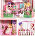 Doll House Set for Girls, Princess House Toys with 4 Dolls and 4-Story 11 Rooms for Kids
