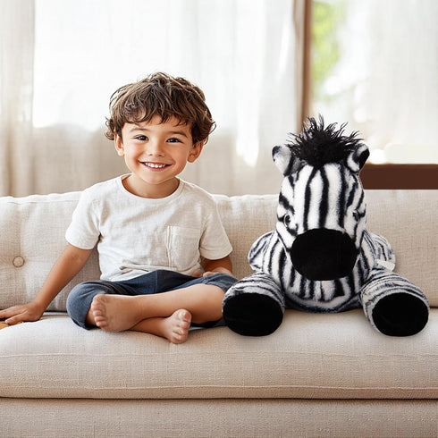 20" 3.3 Niuniu Daddy | Pound Zebra Weighted Stuffed Animals for Kids Adults, Soft Zebra Weighted Beads for Stuffed