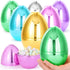 JOYIN 6 Pcs Large Metallic Easter Eggs, 6 Inches Colorful Jumbo Plastic