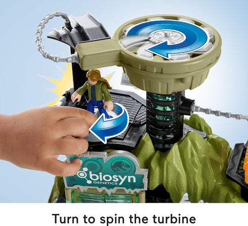 Fisher-Price Imaginext Jurassic World Toy Dinosaur Lab Playset with Owen Grady, Maisie & Dr. Grant Figures for Kids 3+