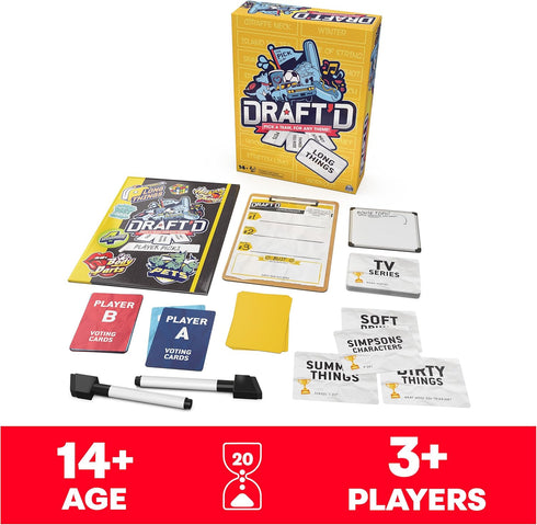 Draft’d, a Drafting Game for Everyone, Party Game, Night Game for College, Bachelorette Party Game, Happy Hour, Family Game Night, for Ages 14+