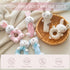 Plush Baby Rattle Toys, Pink Bunny Rattles for Infants, 2 PCS Soft Ring Rattle Sensory Toys for Newborns