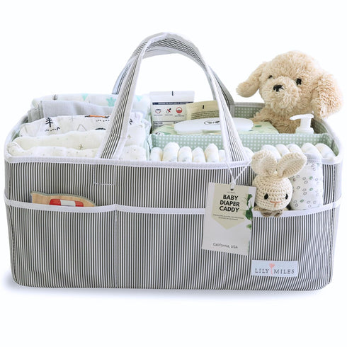 Lily Miles Baby Diaper Caddy - Organizer Tote for Infant Boy or
