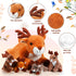 Poen Set 16 Inch Mommy 4 Tummy Plush Deer Stuffed Animal Cuddly Deer Plush with Cute Little Plushes in Her Zippered