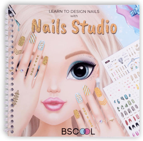 BSCOOL - Drawing, Coloring & Activity Book. Nail Design Book with Stickers