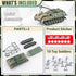 Army Tank and Army Men Toys Playset, 2pc 1:72 US Tank-4 Models & 10pc Toy Soldiers, Olive Drab Green WW2 Military Vehicle for Boys