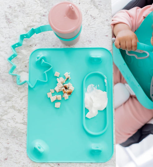 Busy Baby Bottle Bungee - Sippy Cup Strap - Keeps Bottles and Sippy Cups Off The Floor - Food Grade Silicone