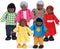 Hape African American Wooden Doll House Family| Dollhouse People Set of 6