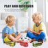 Die Cast Metal Toys Buses Set, 1:64 Scale Double Decker City Bus Vehicles, Openable Doors, Pull Back Cars for Kids