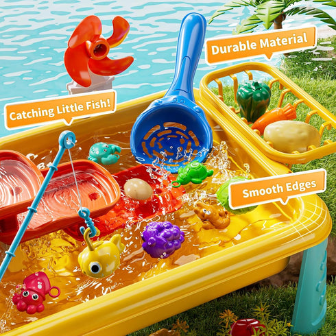 1-3 4-8 2 3 4 5 6 7 8 Kids Water Table Play Toy for Toddlers Years Old, Kitchen Sink with Electrical Pump and Flowing