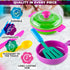 Kids Kitchen Playset Dishes - 27Pcs Toy Plates and Bowls Sets for Outdoor Play Accessories