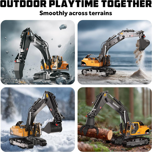 3 1 680, 3+ GraceDuck Remote Control Excavator Toys for Boys, in RC Excavator Toy with Alloy Bucket, Rock Breaker