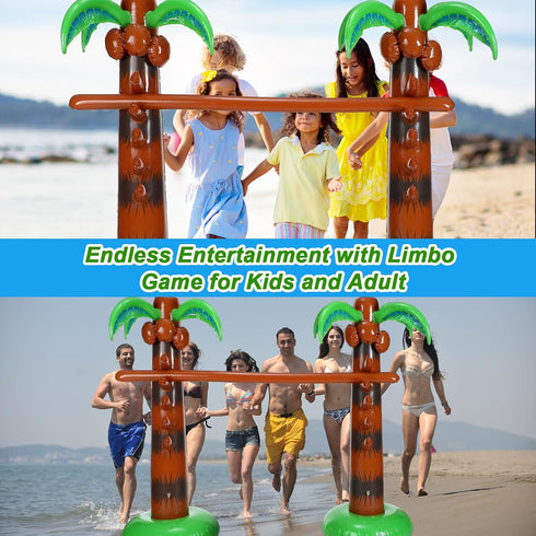 Jenaai Inflatable Palm Tree Limbo Game for Luau Party - Hawaiian Fun Limbo Game for Summer Decor and Parties