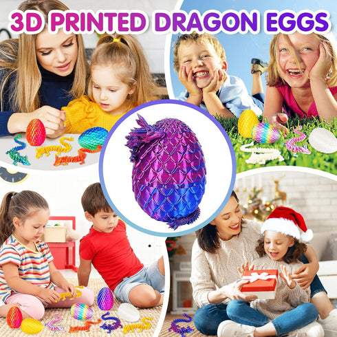 Apear1 6 3D 3D 3D Set (Multicolor-6pcs) Pcs Printed Dragon Eggs with Dragon Inside, Mini Dragon Egg Fidget Toy
