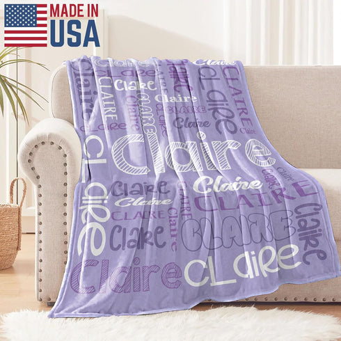 IdeaFlash Cozy Personalized Baby Blanket for Boys Girls Custom Name Blankets Soft Throw Blanket for Kids Newborn Mom