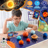 30 COOLDUCK Pcs Wooden Solar System Model Board Toy Kit, Montessori Planet Balls Toys with Astronaut Figures, Preschool