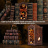 Light,3D Book Nook Kit,DIY Miniature House Kit,Dollhouse Booknook with Dust Cover & LED Wooden Bookends