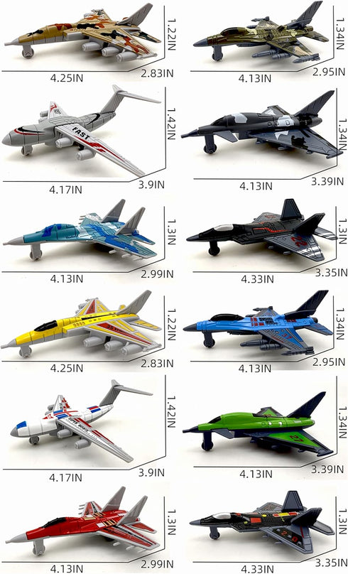Generic 12-Pack Set Plane Toys Airplane Toys Mini Fighter Jets for Kids, Small Military Glide Planes, Party Favors