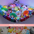Stuffed Animals Net or Hammock - Kids Toy Storage Organizer with LED Light Unicorn Castle Hanging Corner Holder