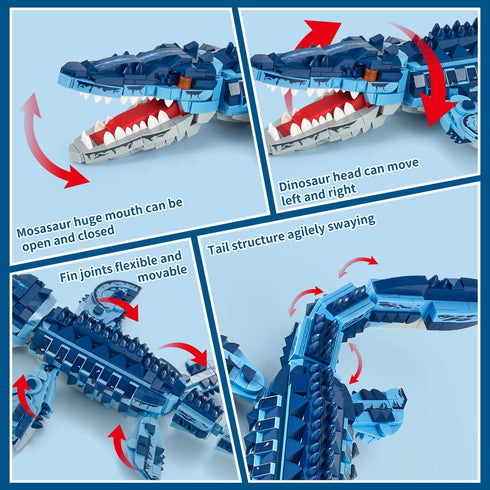 Sets,805 Set,STEM Mosasaur Dinosaurs Building Pcs Ocean Animal Building Toys,Sea Creatures Creativit Model Building