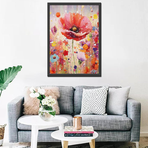 Tucocoo Red Poppy Jigsaw Puzzle, 1000 Pieces for Adults, Beautiful Blossom Flowers for Family Activity Games, 20 x 27