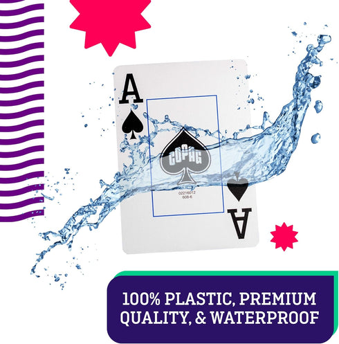 Copag Elite 100% Plastic Playing Cards, Jumbo Index, Poker Size (Standard) Single Deck (Purple)