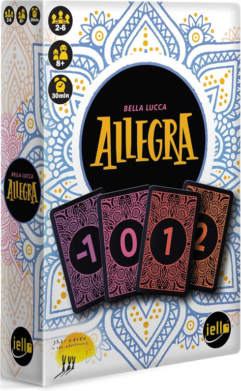 IELLO Allegra Card Game - Family Game for Ages 8+, 2-6 Players, Keep Your Score Low, 30 Min Playtime