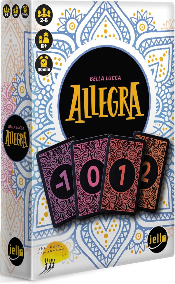 IELLO Allegra Card Game - Family Game for Ages 8+, 2-6 Players, Keep Your Score Low, 30 Min Playtime