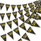 Blulu 5 Pack 50th Birthday Party Pennant Banner - Black Golden 50 Years Triangle Flag Party Accessory