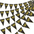 Blulu 5 Pack 50th Birthday Party Pennant Banner - Black Golden 50 Years Triangle Flag Party Accessory