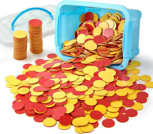 Plastic Two-Color Counters for Kids Math, 800 pcs Red and Yellow Double Sided Counters, Educational Toys