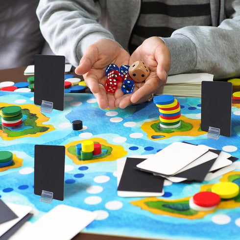 120 PCS Plastic Game Card Stands, Blank Game Board Markers, Game Card Holder, Playing Card Holders for Board Game