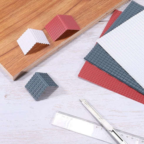 MECCANIXITY Mini DIY Tiles Model Building Set, PVC Miniature Roof Tiles for Model Building Dolls Houses Garden Sand
