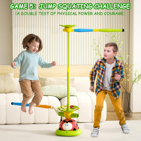 Pobaiyi 5 1 4-8 8-13 in Musical Jump Toys, Toss Ring Game Stomping Launch Rocket Launcher for Kids, Obstacle Avoidance