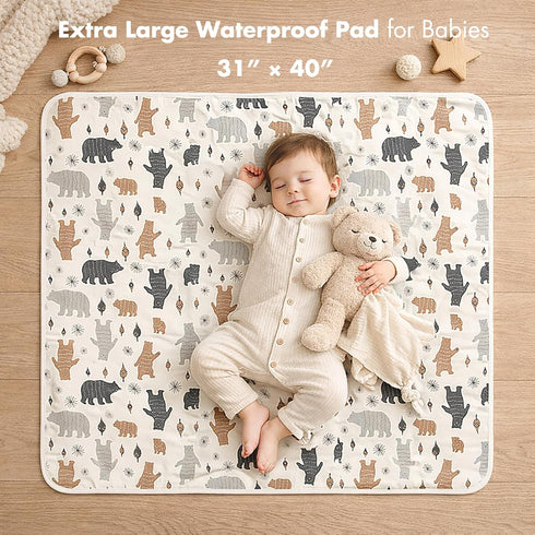 Baby Waterproof Bed Pad Washable Mattress Pad Reusable Underpads Bed Wetting Incontinence Cover for Baby Toddler
