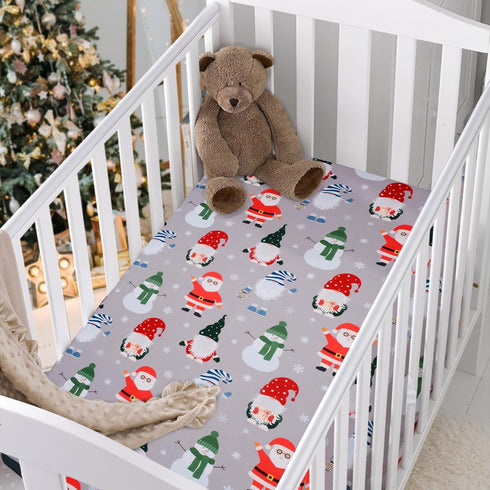 Cozy 52x28 inches Christmas Crib Sheets Boy, Baby Sheets Fitted Crib Christmas Sheets Breathable Fits Standard Size
