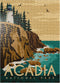 MyPuzzle Acadia National Park Maine USA Art Deco Style Vintage Poster Illustration - Premium 500 Piece Jigsaw Puzzle