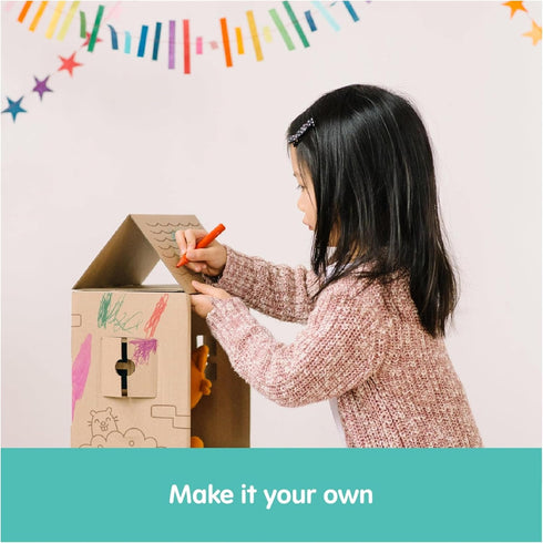 Pack, 4 3 Sago Mini Plush Gift Stuffed Animals with Transforming Cardboard Playhouse, Pretend Play Kids Toys for Boys
