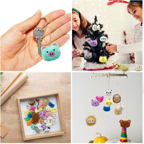 40 PCS Mini Animal Plush Toys Set, Cute Small Stuffed Toy Keychains for Party Favors and Goody Bags