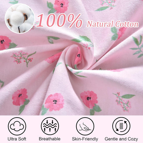 david's kids 100% Cotton Baby Swaddle Wrap, 0-6 Months, Soft Breathable Adjustable Sleep Sacks for Boys Girls, Floral