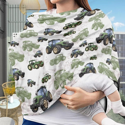 Binienty Womens Nursing Cover Breastfeeding Scarf, Truck Tractor Print Baby Car Seat Covers Multi Use Newborn