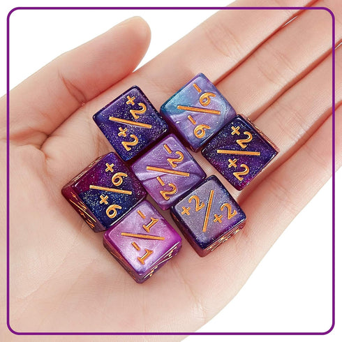 Sumind 24 Pieces MTG Dice Counters - Glitter D6 Dice Cube Loyalty Counter Dice for Card Gaming Accessory