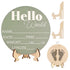 Jeffdad Wooden Baby Name Announcement Sign, 7.08" Birth Announcement Sign Hello World Newborn