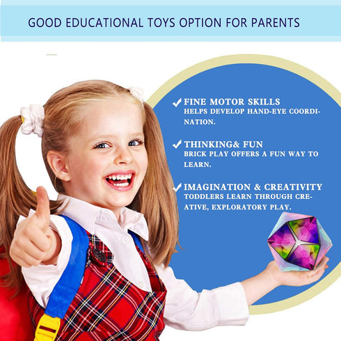 3+) Kaleidocycle Fidget Cube for Kids, Infinity Flips Magic Cube for Adults to Stay Calm and Anxiety Anti Depression