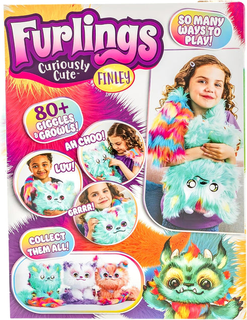 Furlings 13" 80+ 3+ Finley - Interactive Plush Toy, Sounds & Animations, Gift for Girls & Boys